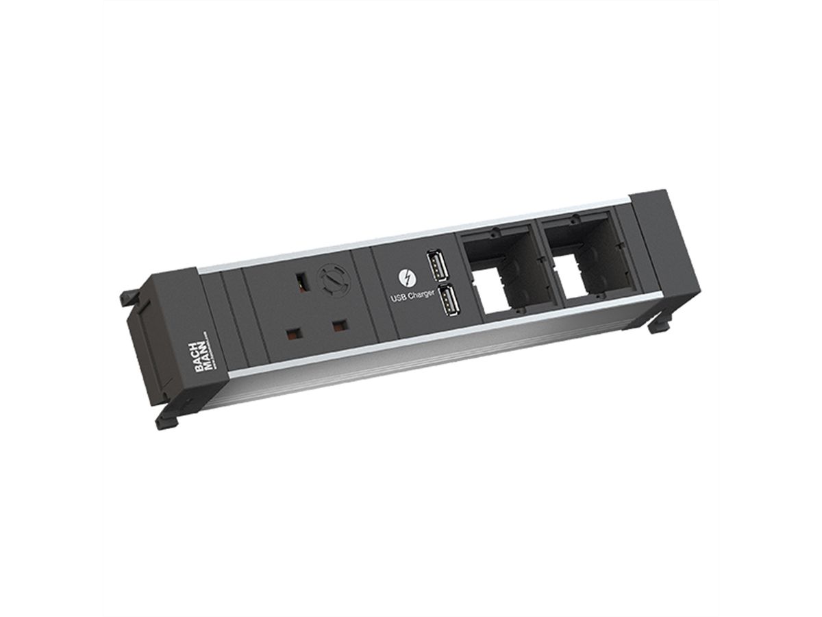 BACHMANN POWER FRAME 1xUK USB Chargr 2CM, Strom 0,2m GST18 United Kingdom