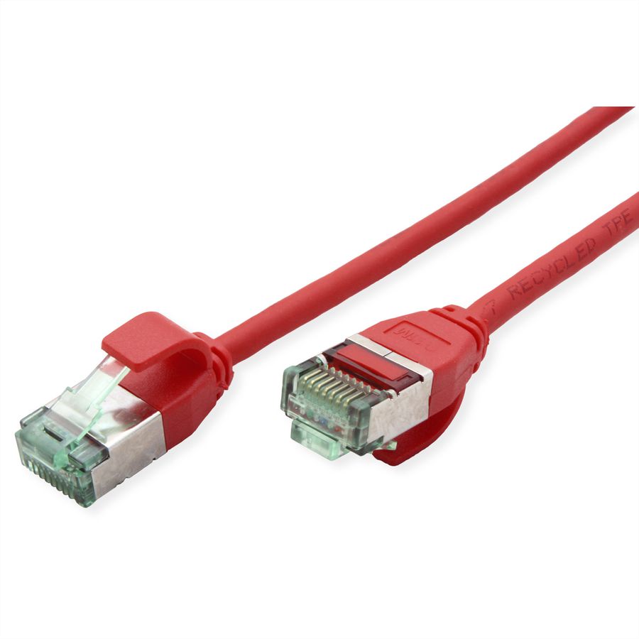 ROLINE RM U/FTP DataCenter Patchkabel Cat.6A (Class EA), slim, rot, 0,3 m
