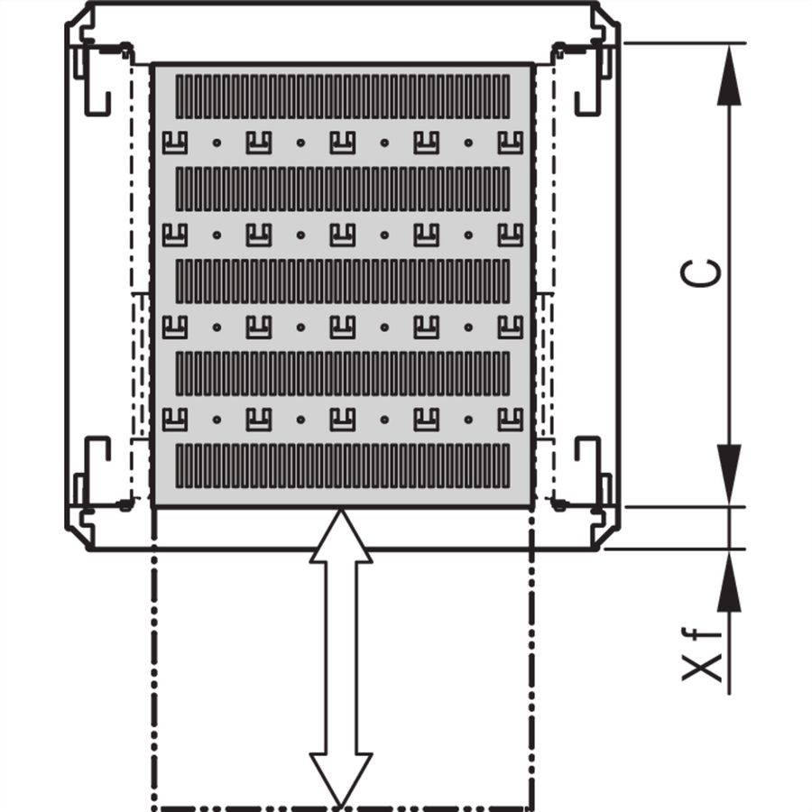 SCHROFF 19''-Fachboden, ausziehbar, 30 kg - 19"FA AUS 1HE C=500 VOL 7021