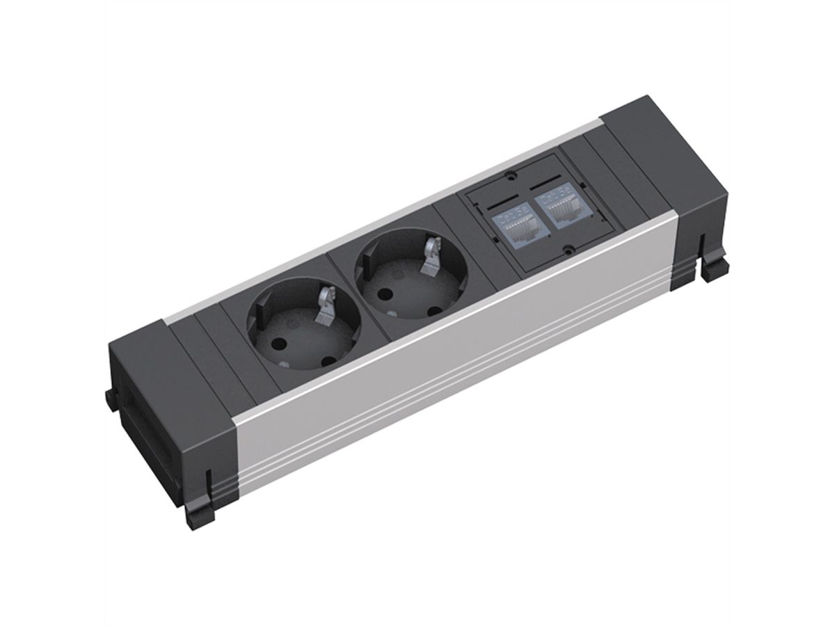 BACHMANN POWER FRAME Small 2x Schutzkontakt 2x CAT6