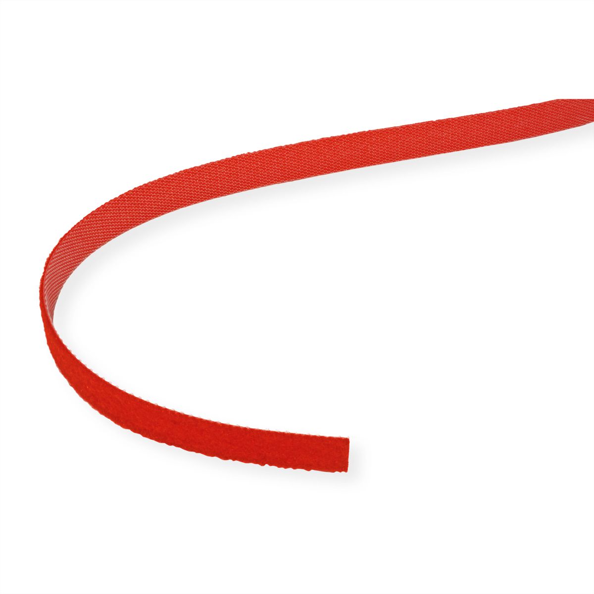 VALUE Klettband auf Rolle, 10mm, rot, 25 m