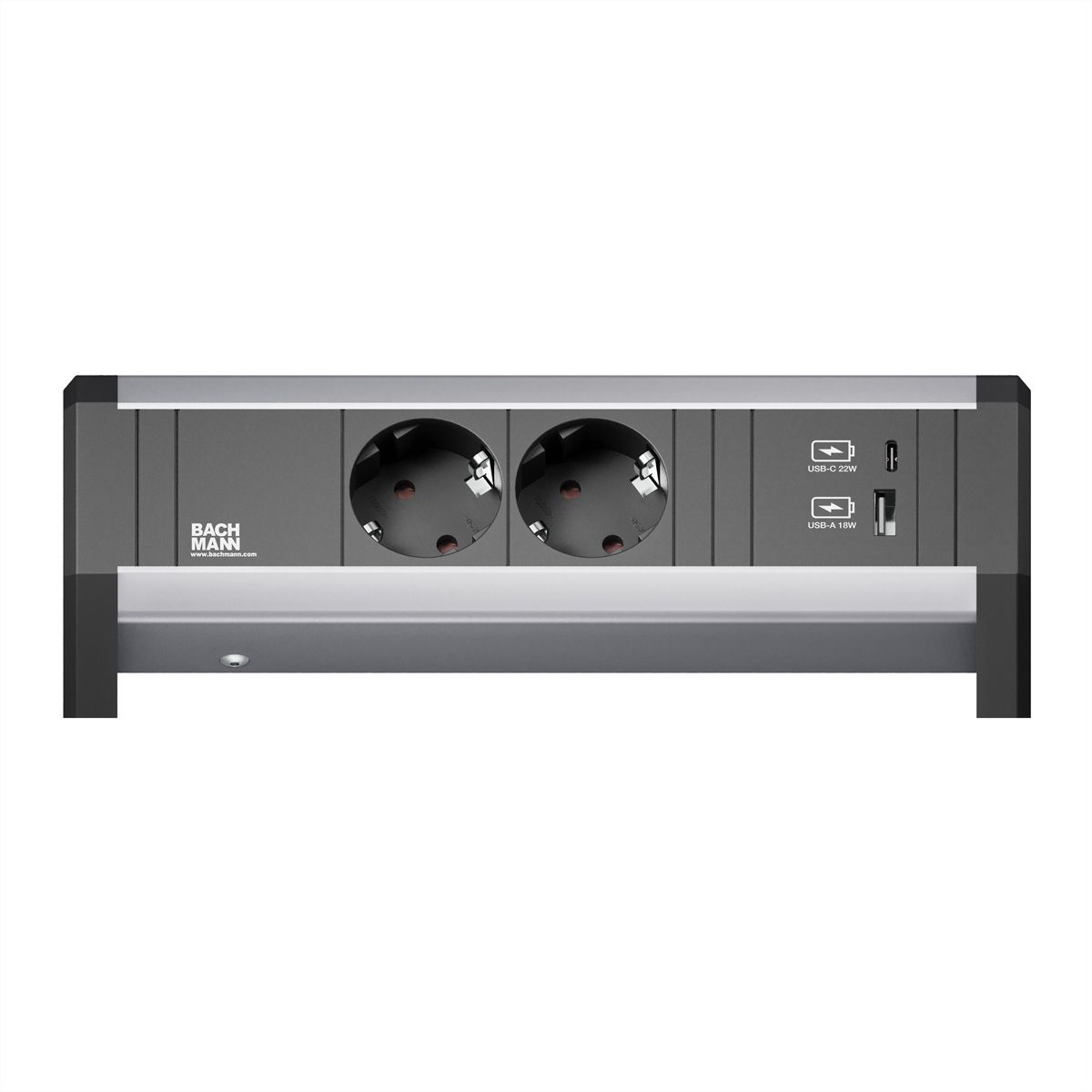BACHMANN DESK 2xSchutzkontakt 1xUSB A&C, USB Charger 22W Charger, GST18