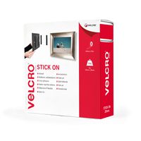 VELCRO® Klettband Selbstklebend, Haken & Flausch 20mm x 25m Weiß