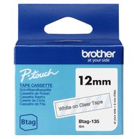 Brother BTAG-135 Etiketten erstellendes Band Weiss auf Transparent