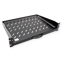 VALUE 19-Zoll-Fachboden ausziehbar, 2 HE, 404 x 350 mm, 30 kg Traglast