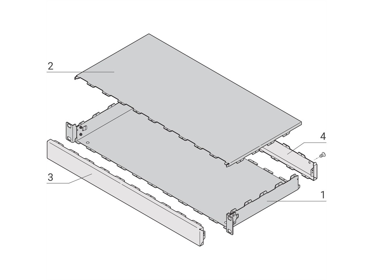 SCHROFF INTERSCALE M 1HE 19" 310T, Modulares Tischgehäuse