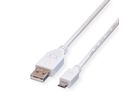 VALUE USB 2.0 Kabel, USB A ST - Micro USB B ST, weiß, 0,8 m