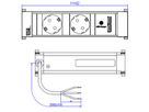 BACHMANN POWER FRAME 2xCEE7/3 USB Chargr, Strom 2,0m AEH