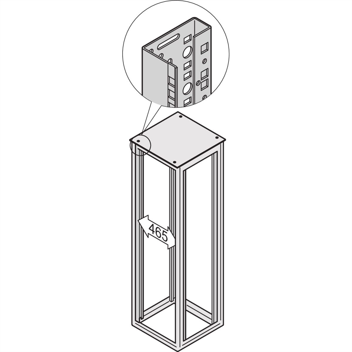 SCHROFF VARISTAR 19"-Winkelprofile für zweite 19"-Ebene (2 Stück)