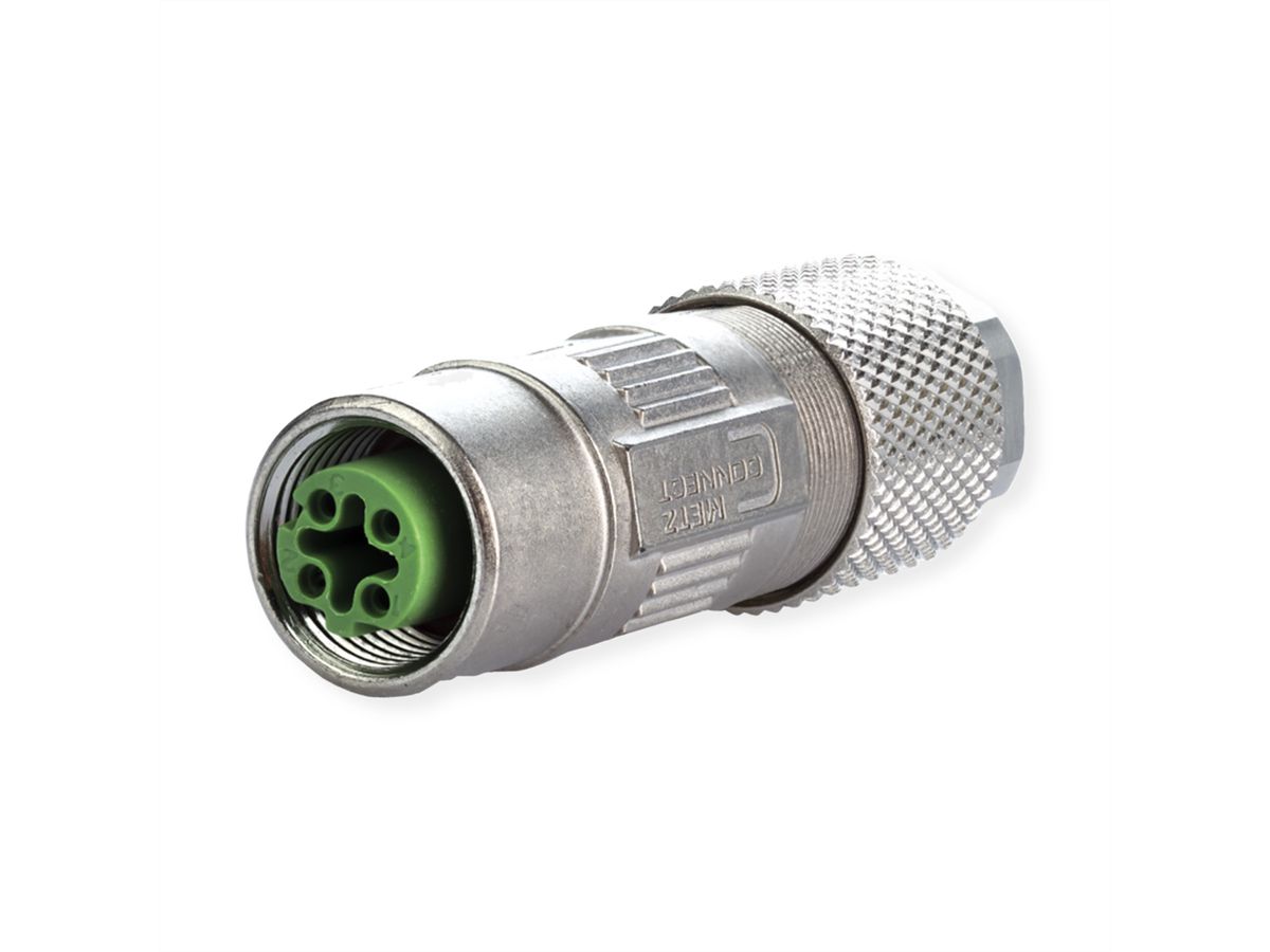 METZ CONNECT M12 Buchse D-kodiert IP67, feldkonfektionierbar