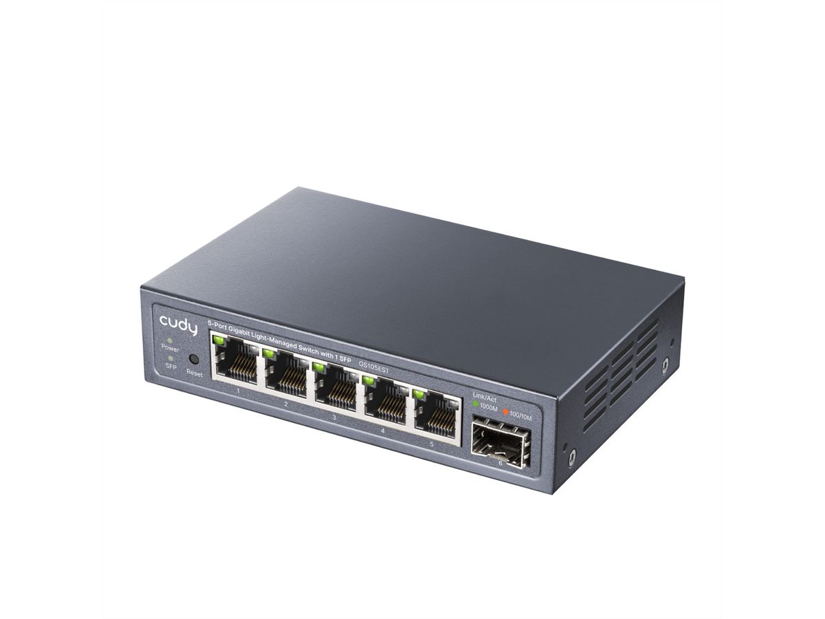 CUDY GS105ES1 5-Port Gigabit Switch Light Managed mit 1 SFP