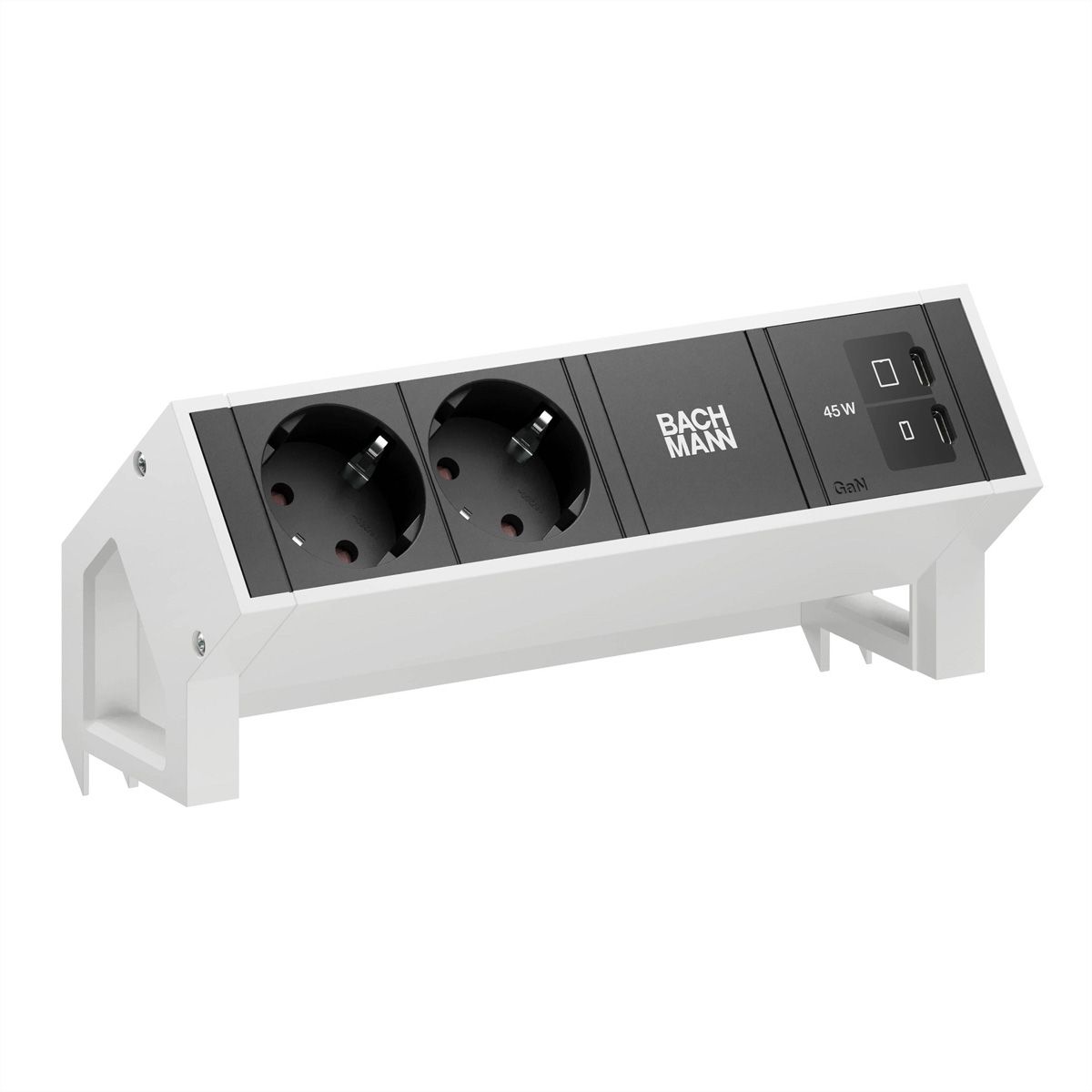 BACHMANN DESK2 2xCEE7/3 1xUSB C/C 45W, L=0,2m RAL9010