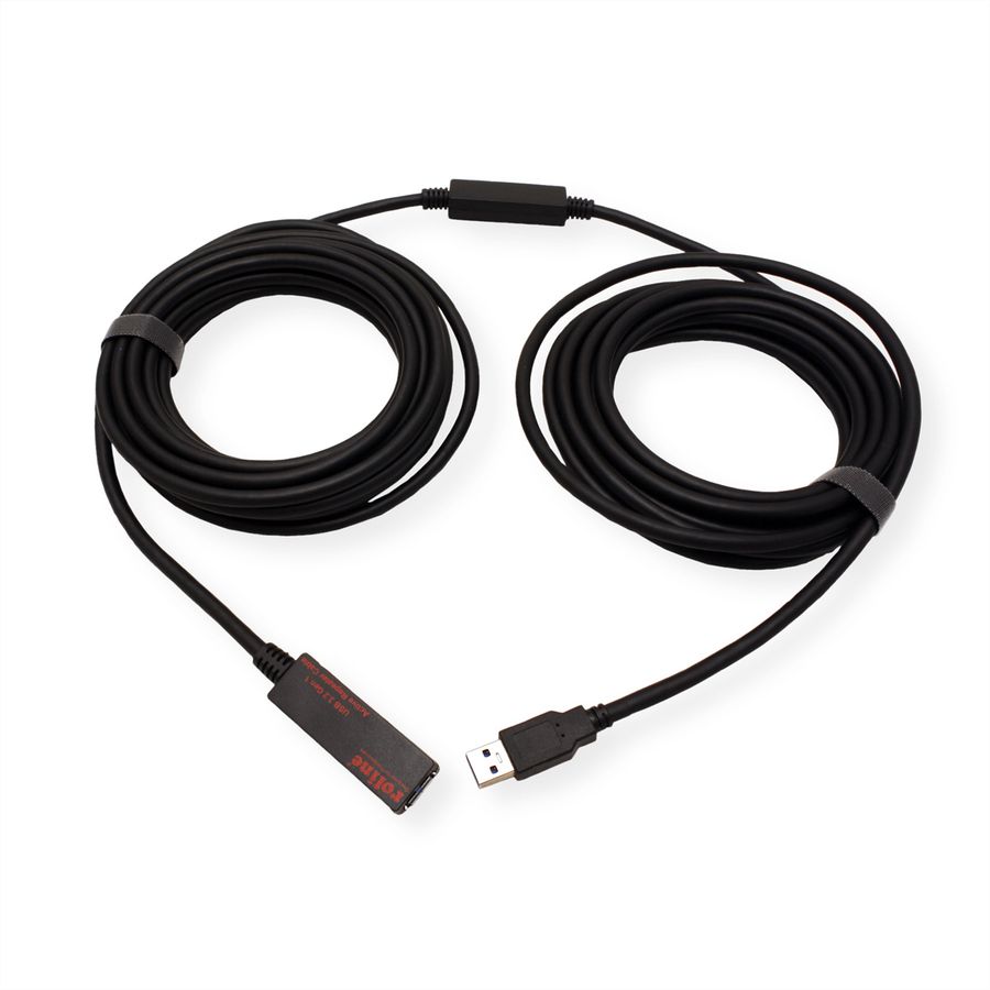 ROLINE USB 3.2 Gen 1 Aktives Repeater Kabel, schwarz, 10 m