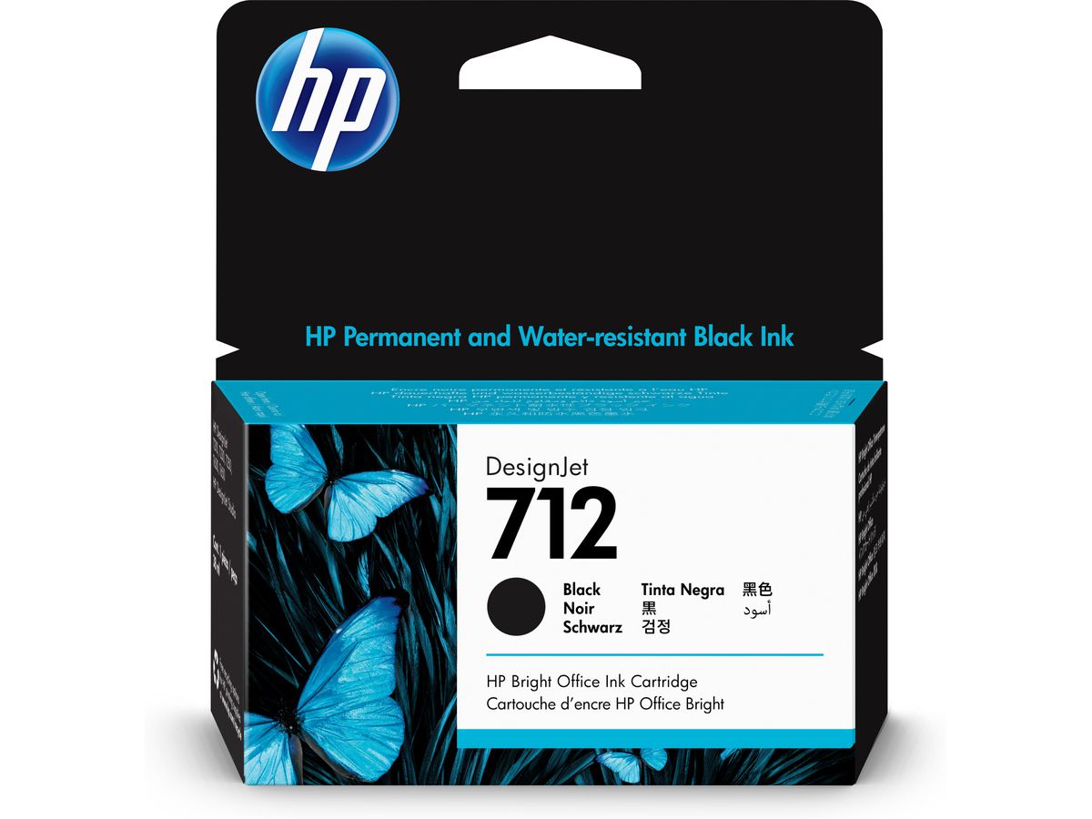 HP 712 Schwarz DesignJet Druckerpatrone, 38 ml