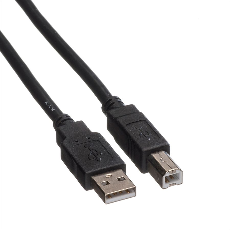 ROLINE USB 2.0 Kabel, Typ A-B, schwarz, 1,8 m