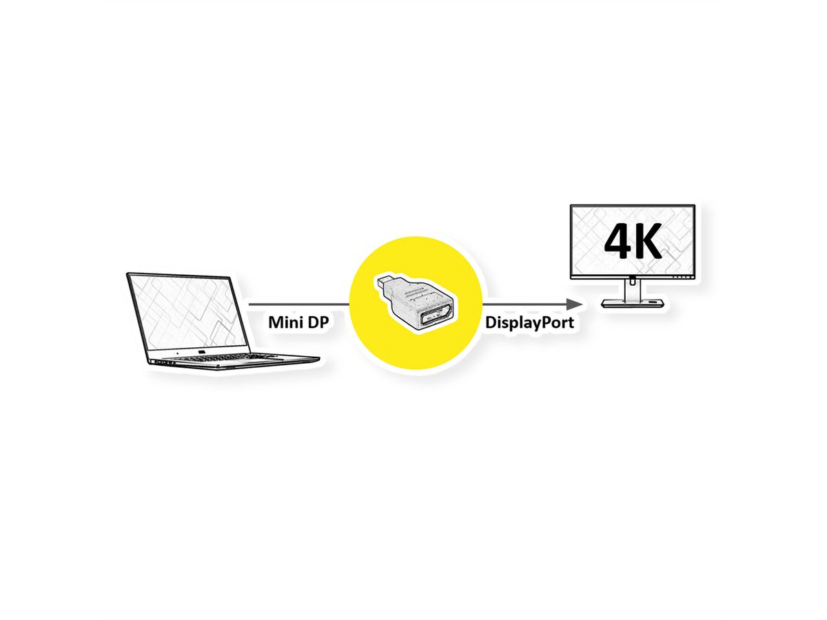 ROLINE DisplayPort Adapter, DP BU - Mini DP ST