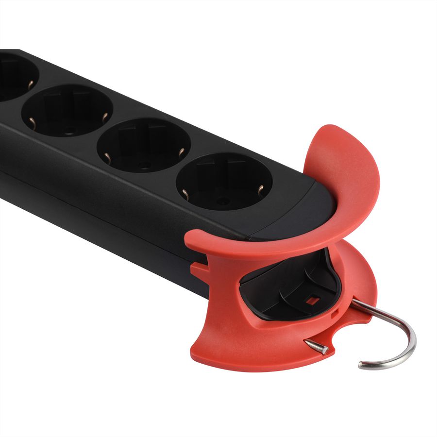 BACHMANN HOOK Indoor 5x Schutzkontakt, Kunststoff, mit Schalter, 5 m