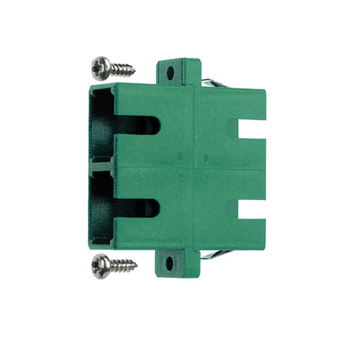 TELEGÄRTNER SC/APC Duplex Kupplung, Singlemode, Keramikhülse, Kunststoffgehäuse grün