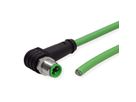 METZ CONNECT Anschlussleitung M12 Stecker 4-polig D-kodiert, gewinkelt, 2 m