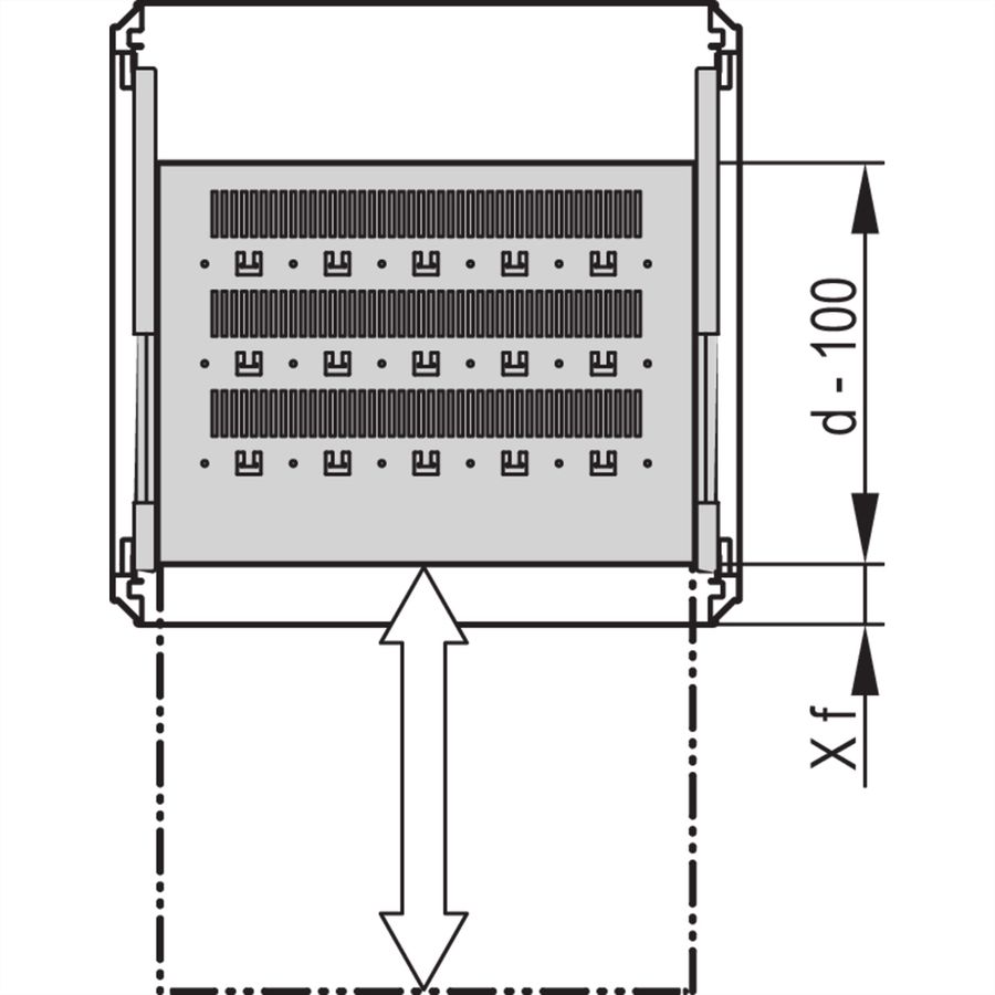 SCHROFF Gestellfachboden ausziehbar, verkürzt um 100 mm - GESTELL AUSZ.FACH. 800B 500T