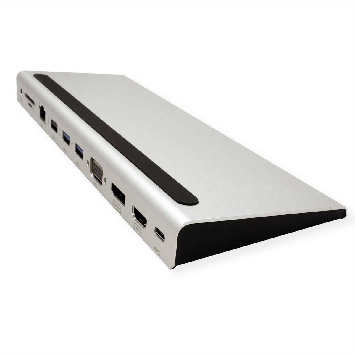VALUE USB-C Multiport Docking Station, 4K HDMI/DP, VGA, USB, Card Reader, PD, LAN, Audio