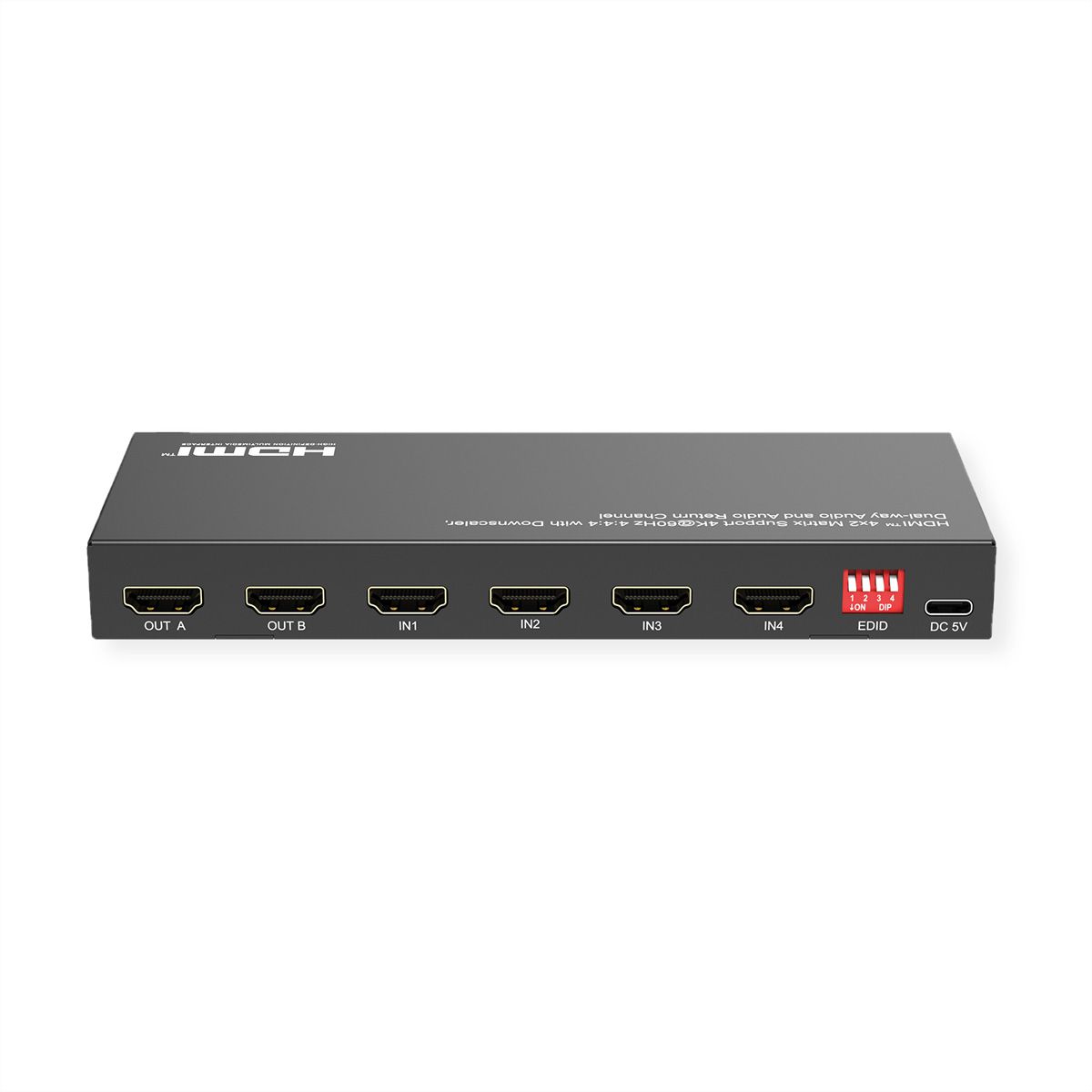 VALUE 4K HDMI Matrix Switch, 4 x 2, mit Fernbedienung