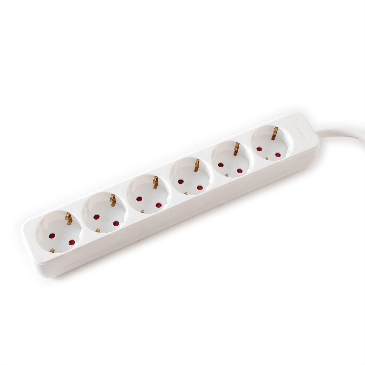 VALUE 6-fach Steckdosenleiste ohne Schalter, weiß, 3 m