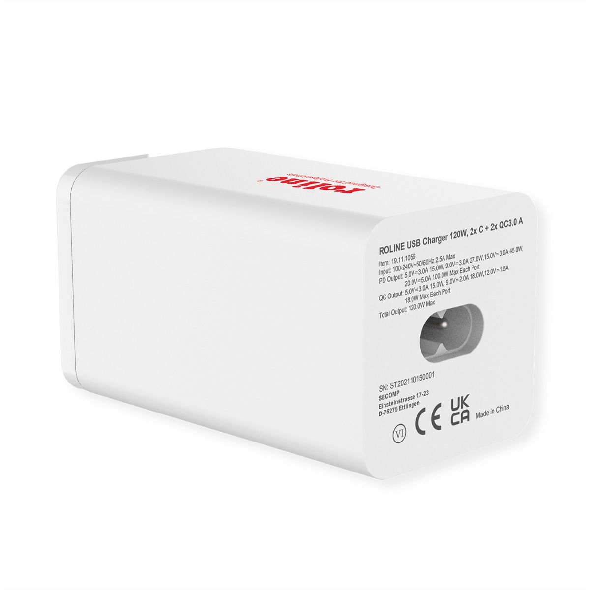 ROLINE USB Charger, 4 Port (2x USB-C, 2x USB-A QC3.0), max. 120W