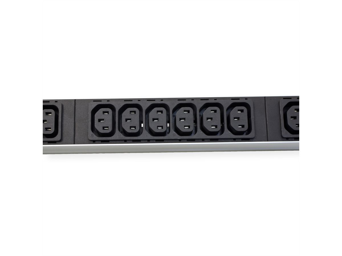 BACHMANN IT PDU ALU 1HE 24x C13 3x C19 Stecker CEE L+N+PE 16A blau