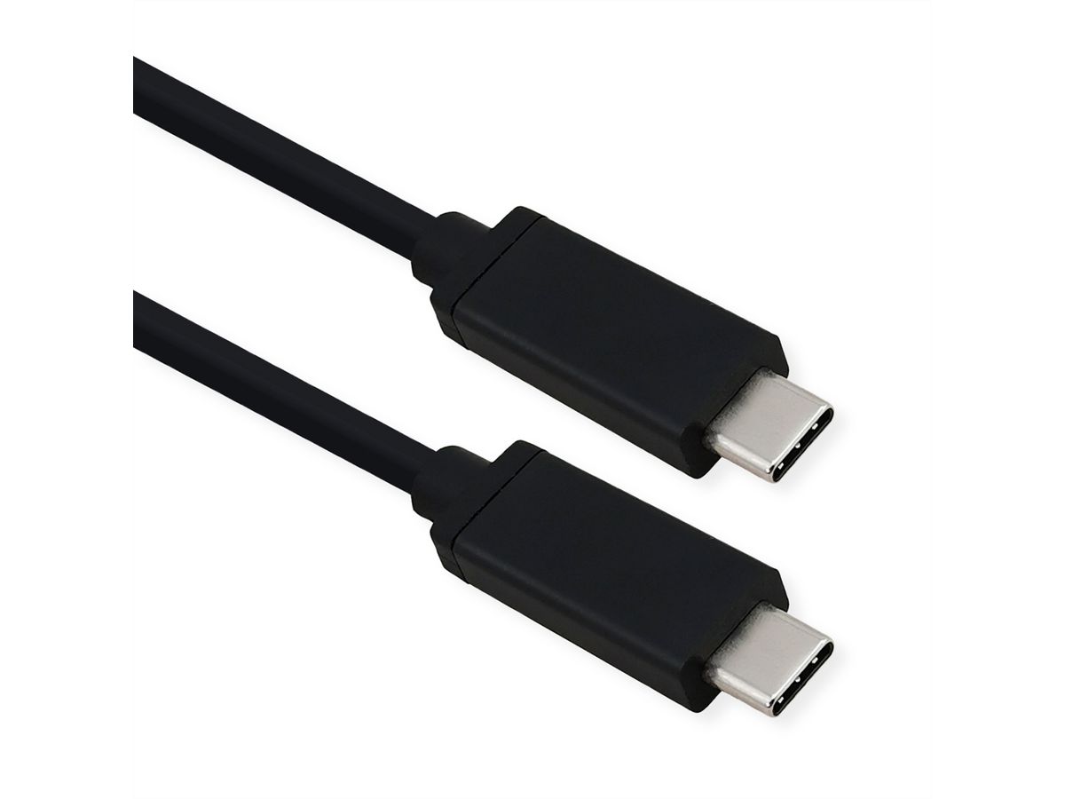 ROLINE USB4 Gen 3 Kabel, Emark, C-C, ST/ST, 40Gbit/s, 100W, schwarz, 0,5 m