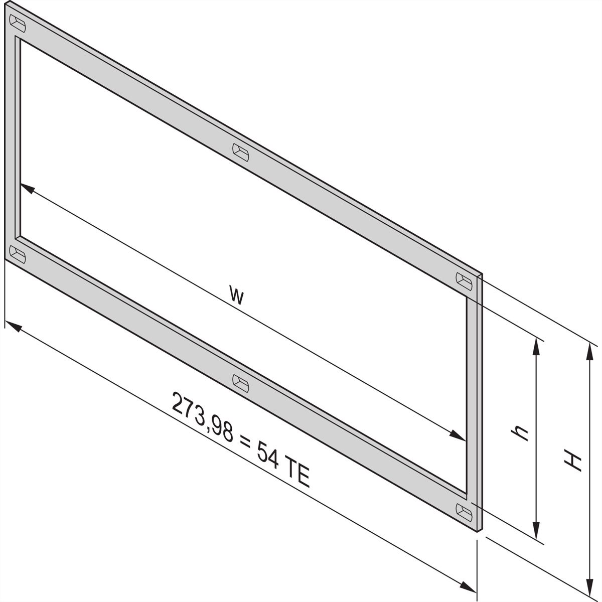 SCHROFF Frontrahmen, ungeschirmt, für horizontalen Kartenausbau - FRONTRAHMEN 3HE 54TE (LD)