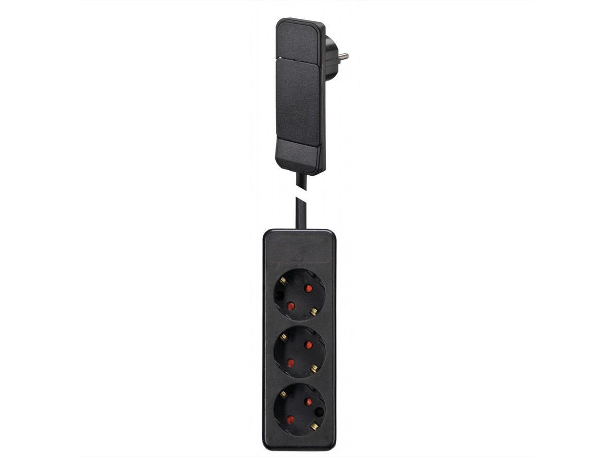 BACHMANN SmartPlug Flachstecker, mit 3x Schutzkontakt Steckdosenleiste, schwarz, 1,6 m