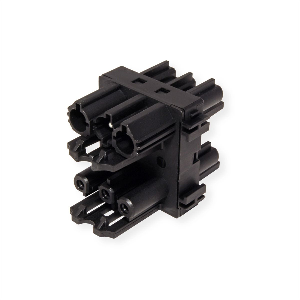 BACHMANN Verteilerblock WIELAND GST18 1xIn/3xOut mit Verriegelungslaschen, schwarz