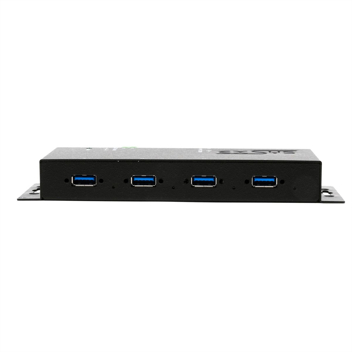 EXSYS EX-1184HMVS-2 4-Port Metall USB 3.2 Gen1 inkl. verschraubbares Kabel Surge Protection