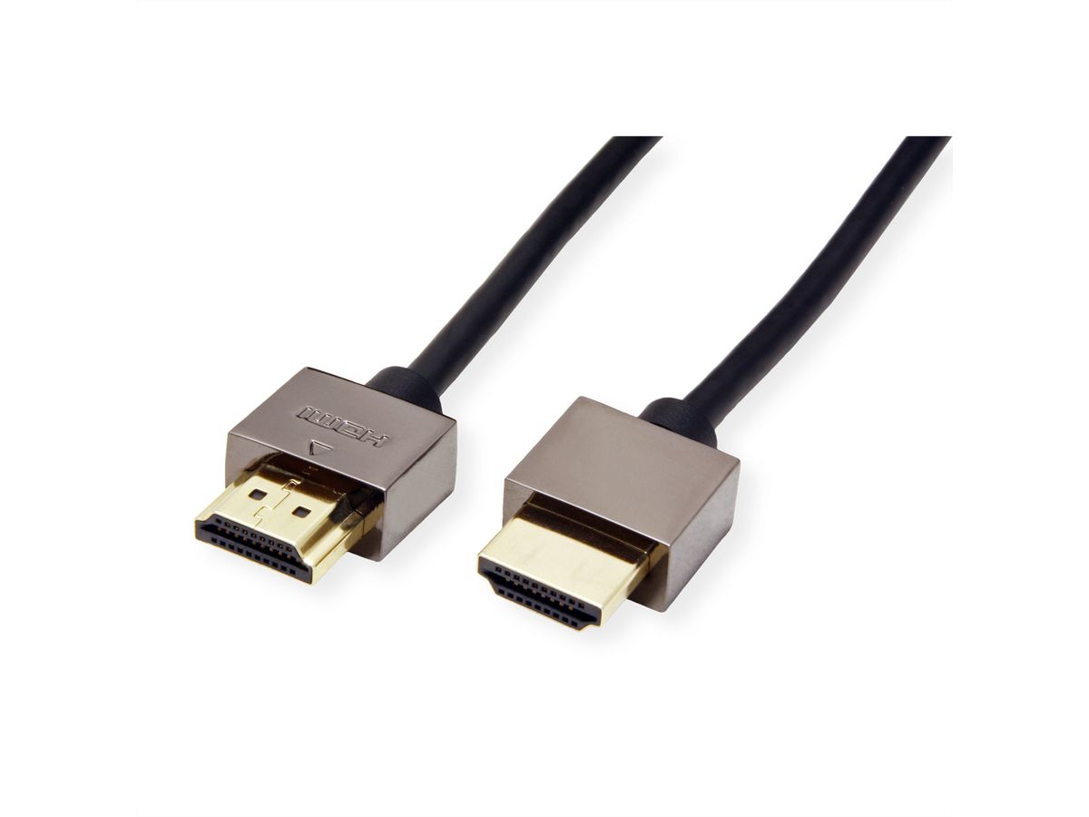 ROLINE Notebook HDMI High Speed Kabel mit Ethernet, schwarz, 1 m
