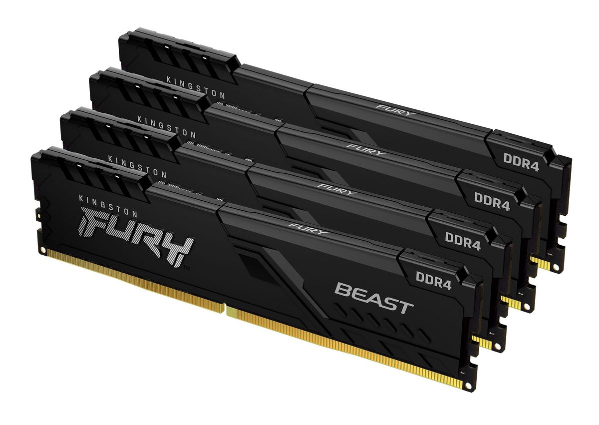 Kingston Technology FURY 128GB 3200MT/s DDR4 CL16 DIMM (4er-Kit) Beast Black