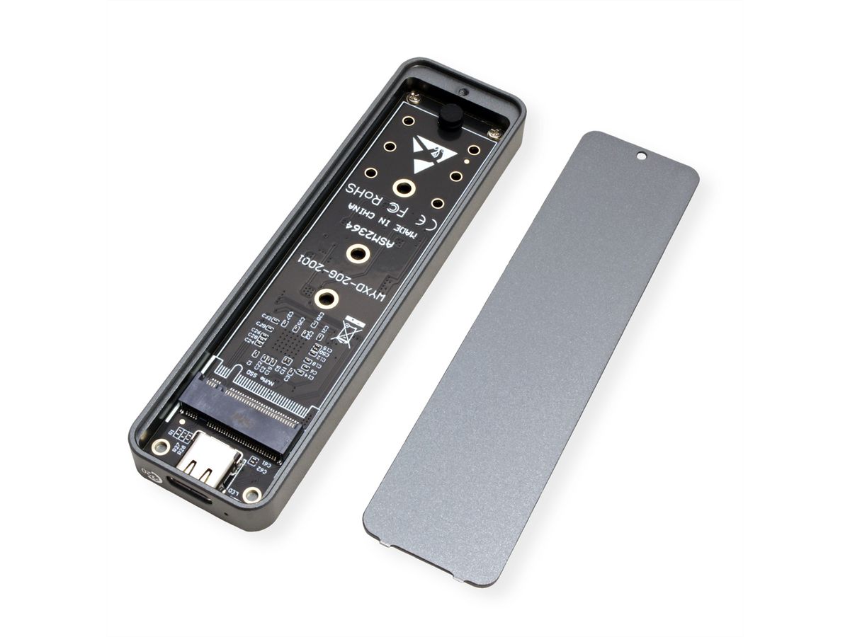 VALUE Externes SSD-Gehäuse, M.2, NVMe zu USB 3.2 Gen 2x2, Typ C