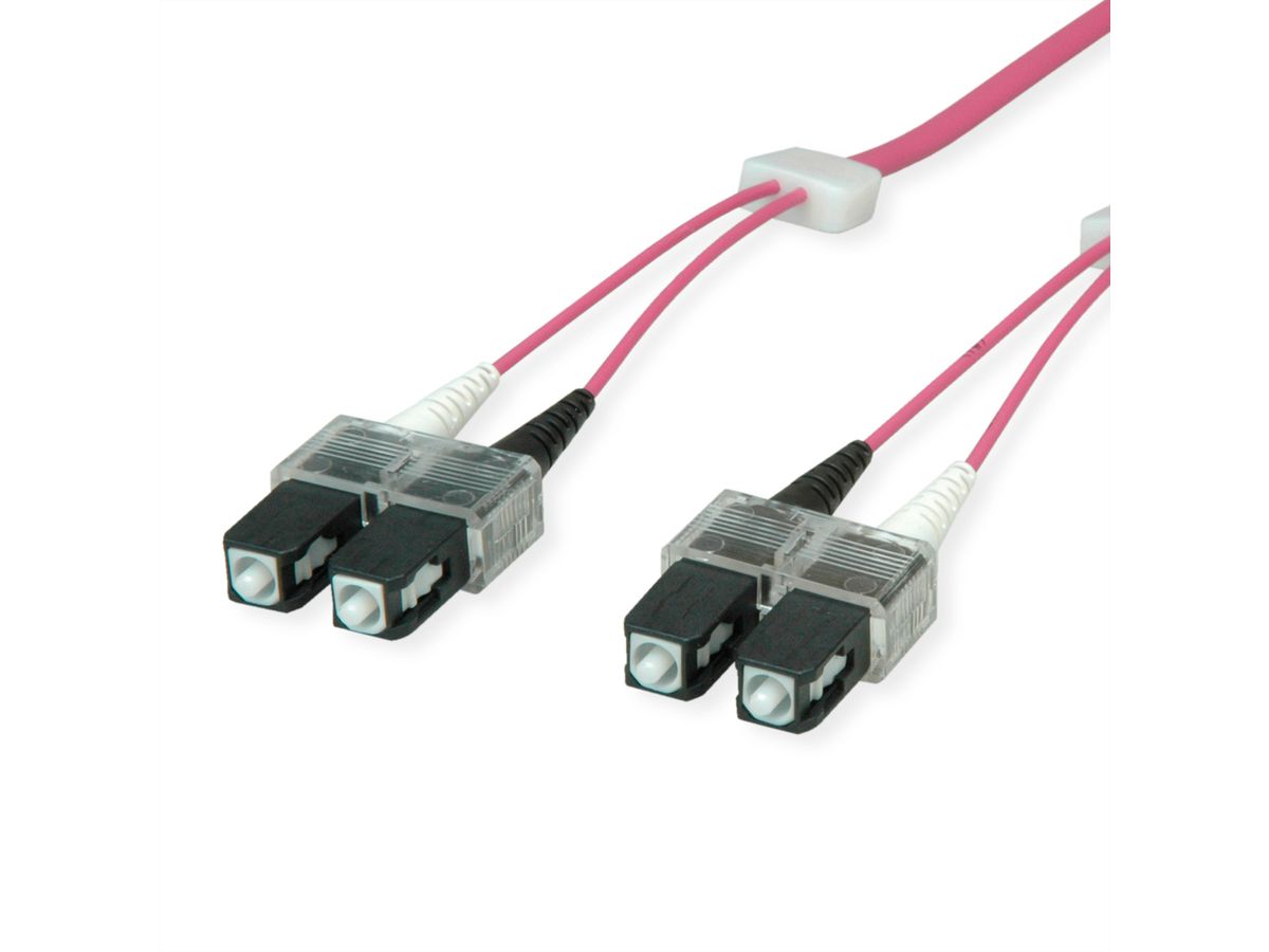 EasyLan LWL-LED-Patchkabel duplex 50/125µm OM4, SC/SC, violett, 1 m
