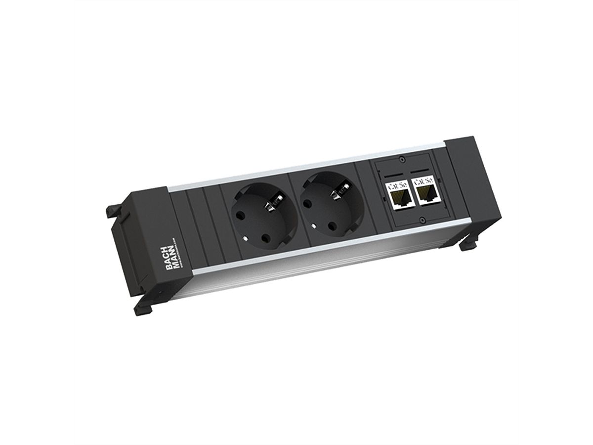 BACHMANN POWER FRAME Small 2x Schutzkontakt 2x CAT6