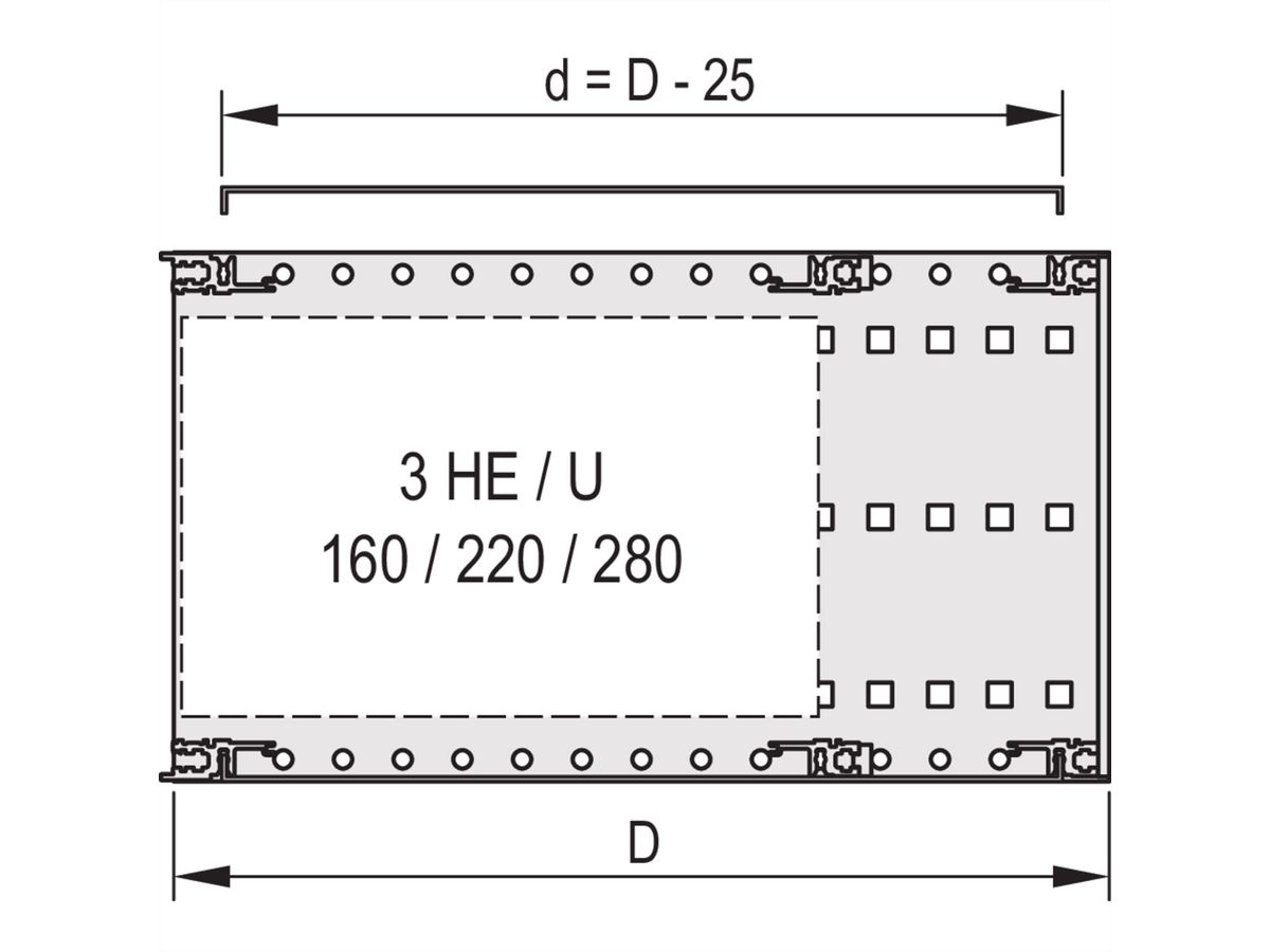 SCHROFF Abdeckblech, universal für spezielle Leiterkartentiefen - ABDECKBLECH EMC 84TE 355T 2ST