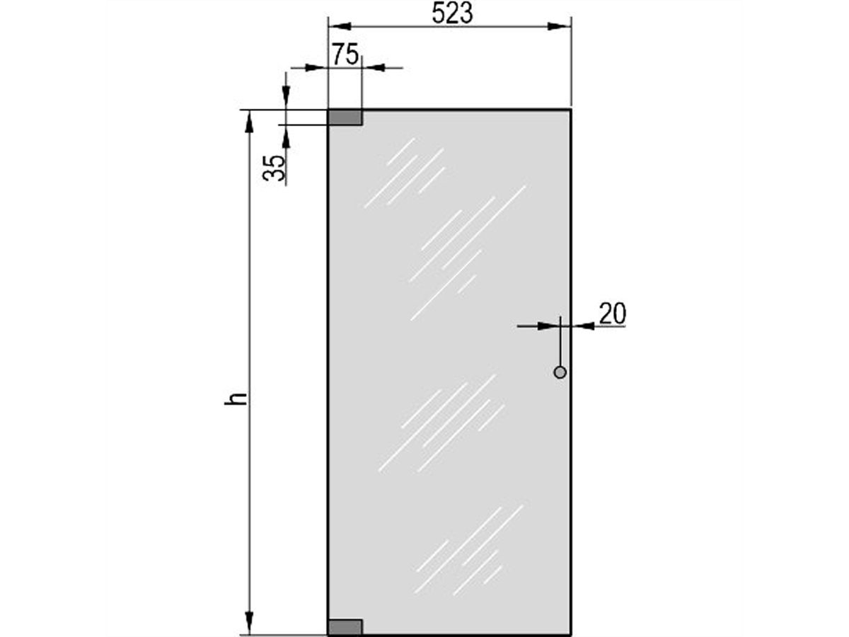 SCHROFF Glastür, 120°-Öffnungswinkel - SEKURIT-TUER 38HE 553B