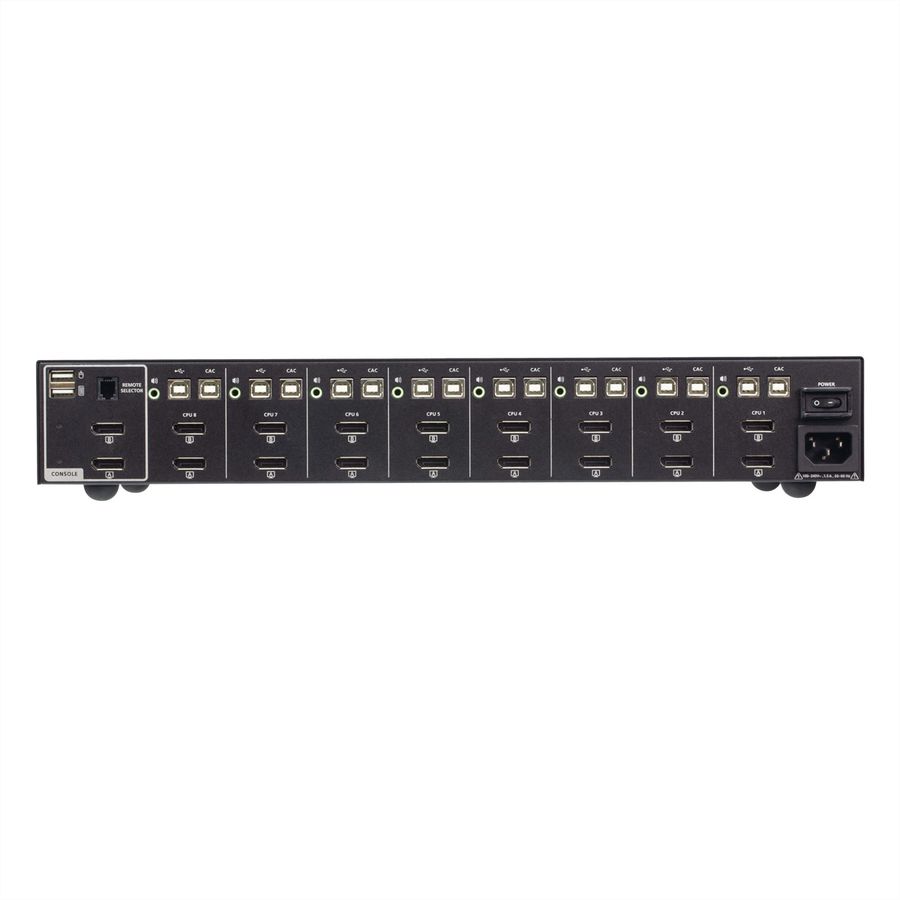 ATEN CS1148DP4C 8-Port 4K USB DisplayPort Dual Display Secure KVM Switch, mit Card Reader