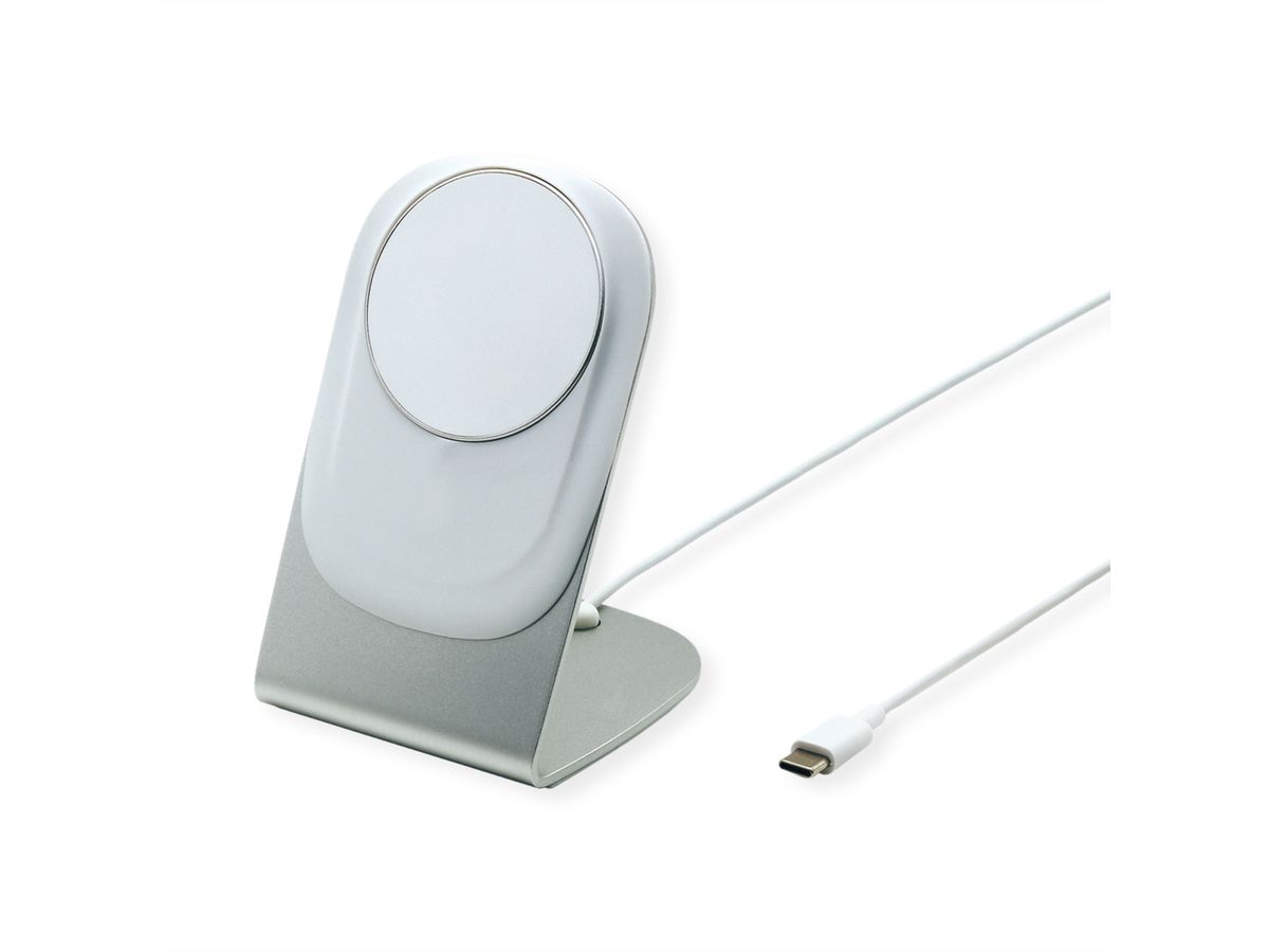 ROLINE Magnet-Induktions-Ladegerät mit Standfuß für Mobilgeräte, 15W