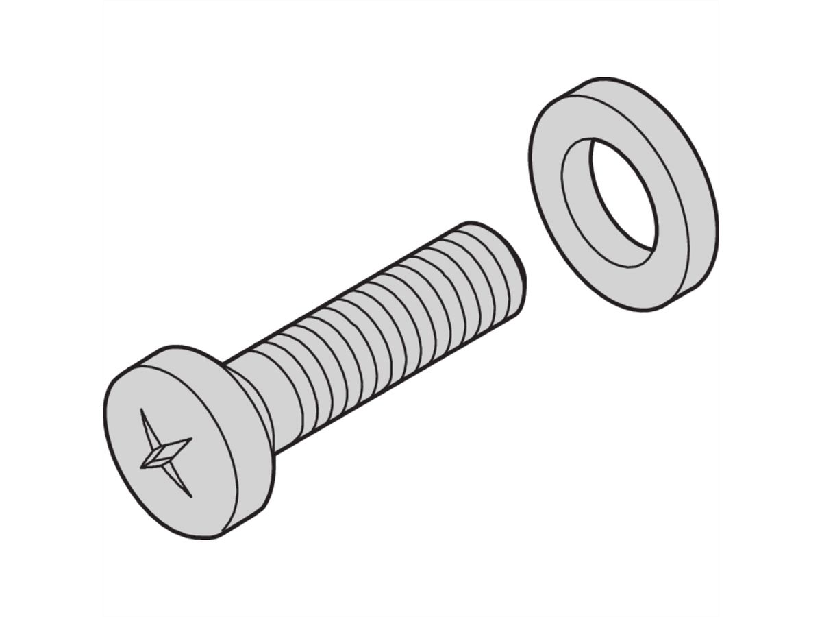 SCHROFF SCHRAUBE M5X10 + BEILAGSCHEIBE D5 (50X)
