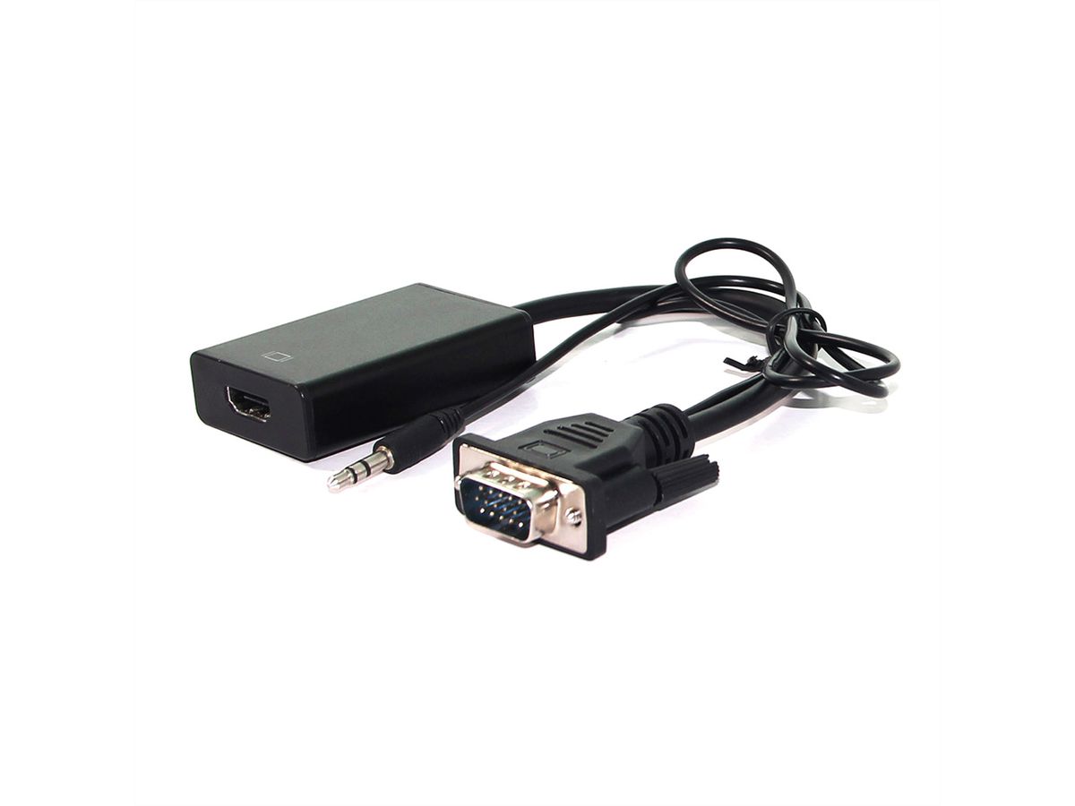 VALUE Adapterkabel VGA+Audio zu HDMI, 0,15 m