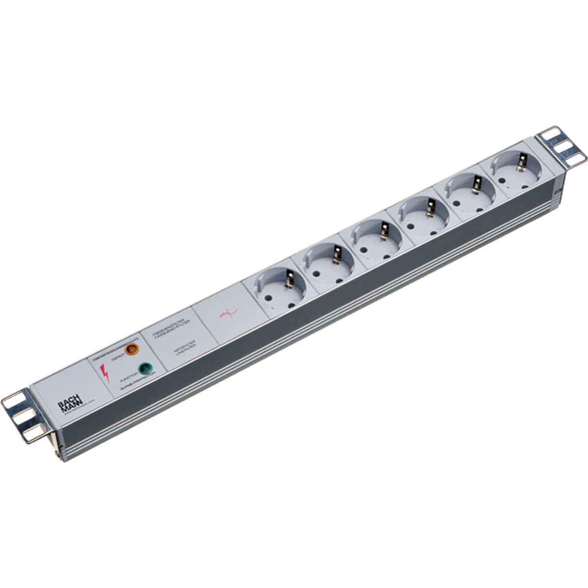 BACHMANN 19" Steckdosenleiste 6-fach mit GVS ohne Schalter