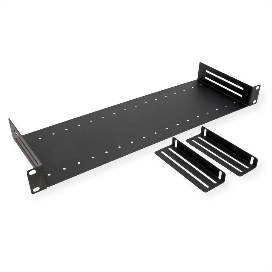 VALUE 19-Zoll-Fachboden mit 2 verstellbaren Teilern, 1 HE, schwarz