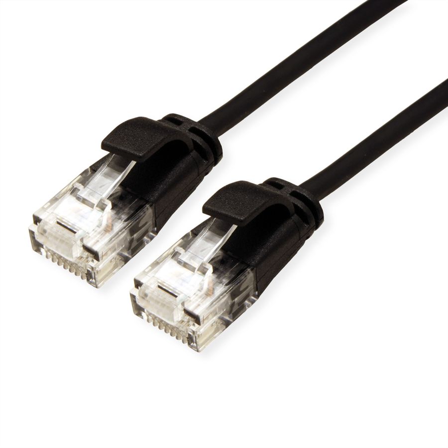 ROLINE UTP DataCenter Patchkabel Cat.6A (Class EA), LSOH, slim, schwarz, 2 m