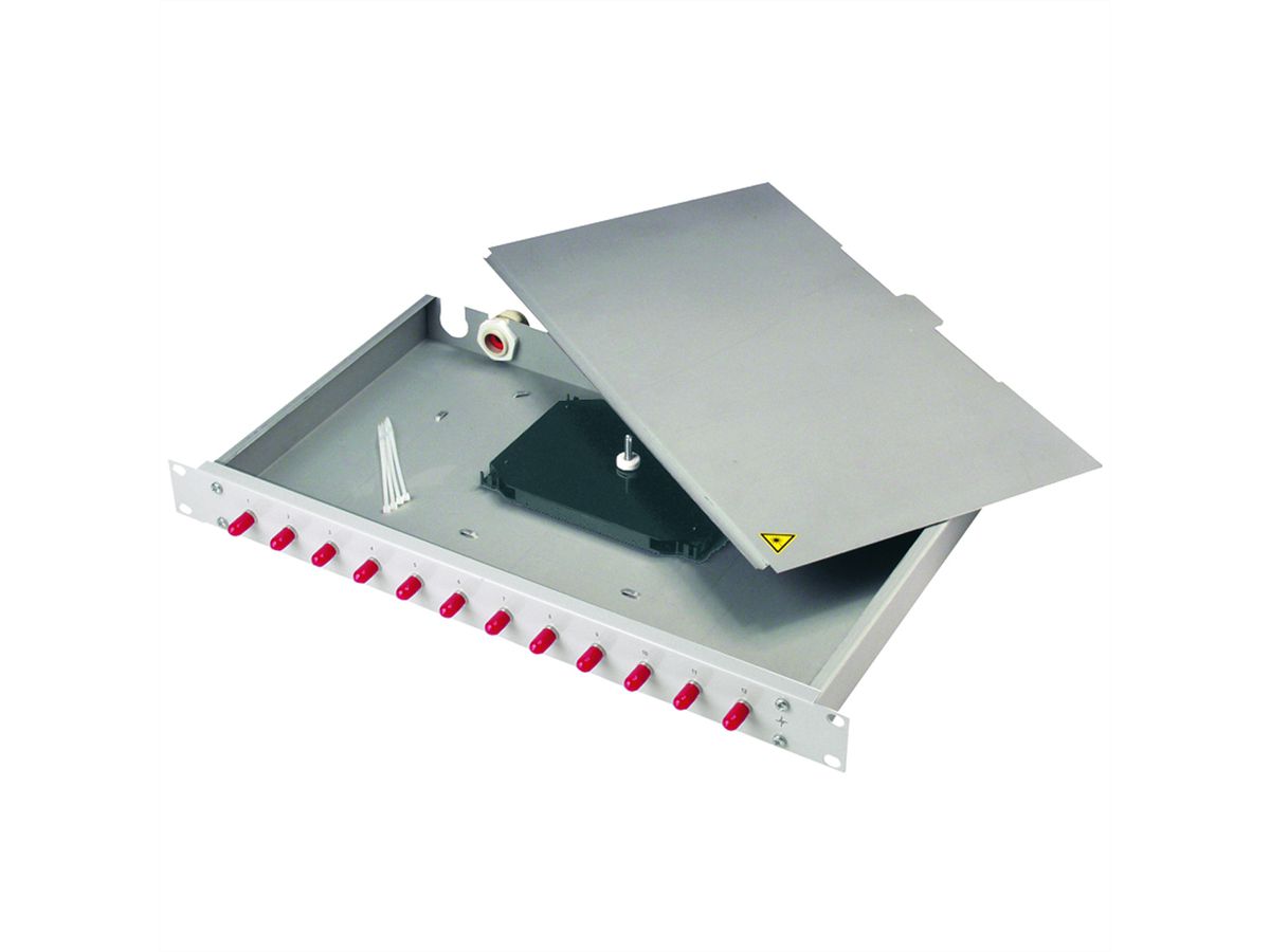 TELEGÄRTNER 19" LWL-RANGIERVERT.BASIS eco, 1 HE, m. 12xLC Duplex Kuppl. violett