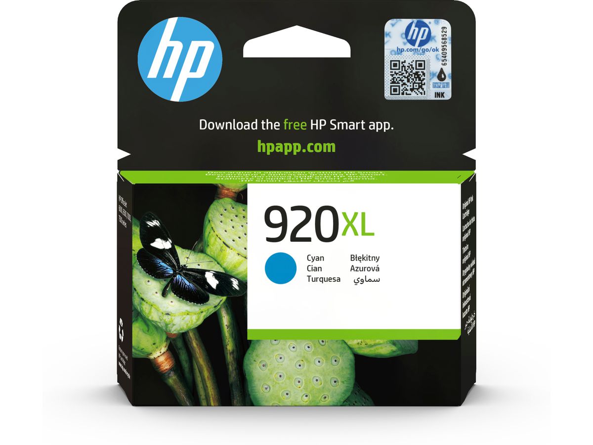 HP 920XL Cyan Original Druckerpatrone mit hoher Reichweite